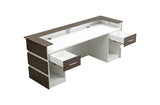 Mares 87" Wood Office Reception Desk Counter & Drawers w/Telescopic Rails & Chrome Handles | Cable Grommet Holes | Option to Add Logo | Front Table Furniture Nail Hair Beauty Salon Spa Restaurant Casa Mare