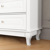 TAMUNE Chest of Drawers 9 Drawer Dresser for Bedroom, Modern White Dresser with Silver Knobs, Wide 9 Drawer Chest with Wood Legs for Bedroom Living Room, 15.7”D x 55.1”W x 37”H TAMUNE