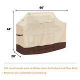 Vailge Grill Cover,60-inch Waterproof BBQ Cover,600D Heavy Duty Gas Grill Cover, UV & Dust & Rip & Fading Resistant,Suitable for Weber, Brinkmann, Char Broil Grills and More,Beige Vailge
