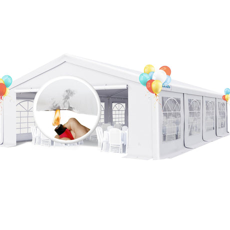 Quictent 20x30 Party Tent Heavy Duty Upgrade PVC Fire Retardent Vinyl Outdoor Gazebo Wedding Canopy Carport Shelter BBQ Tents with 10 Removable Sidewalls Quictent