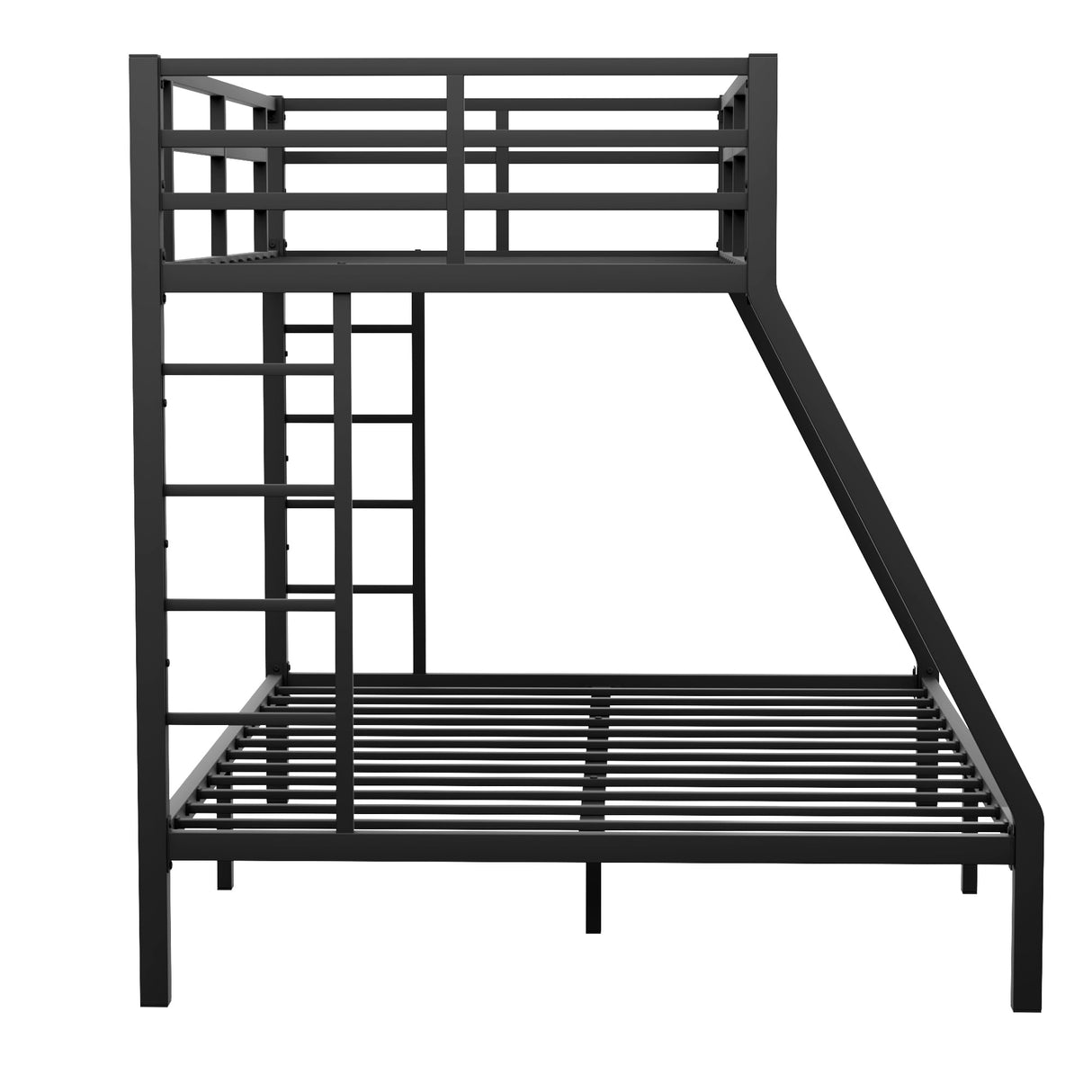 Twin XL Over Queen Bunk Beds for Adults,Heavy Duty Adult Bunk Beds,Metal Bunk Bed Twin XL Over Queen with 2 Ladders,Queen Bunk Bed, Noise-Free,Black Bellemave