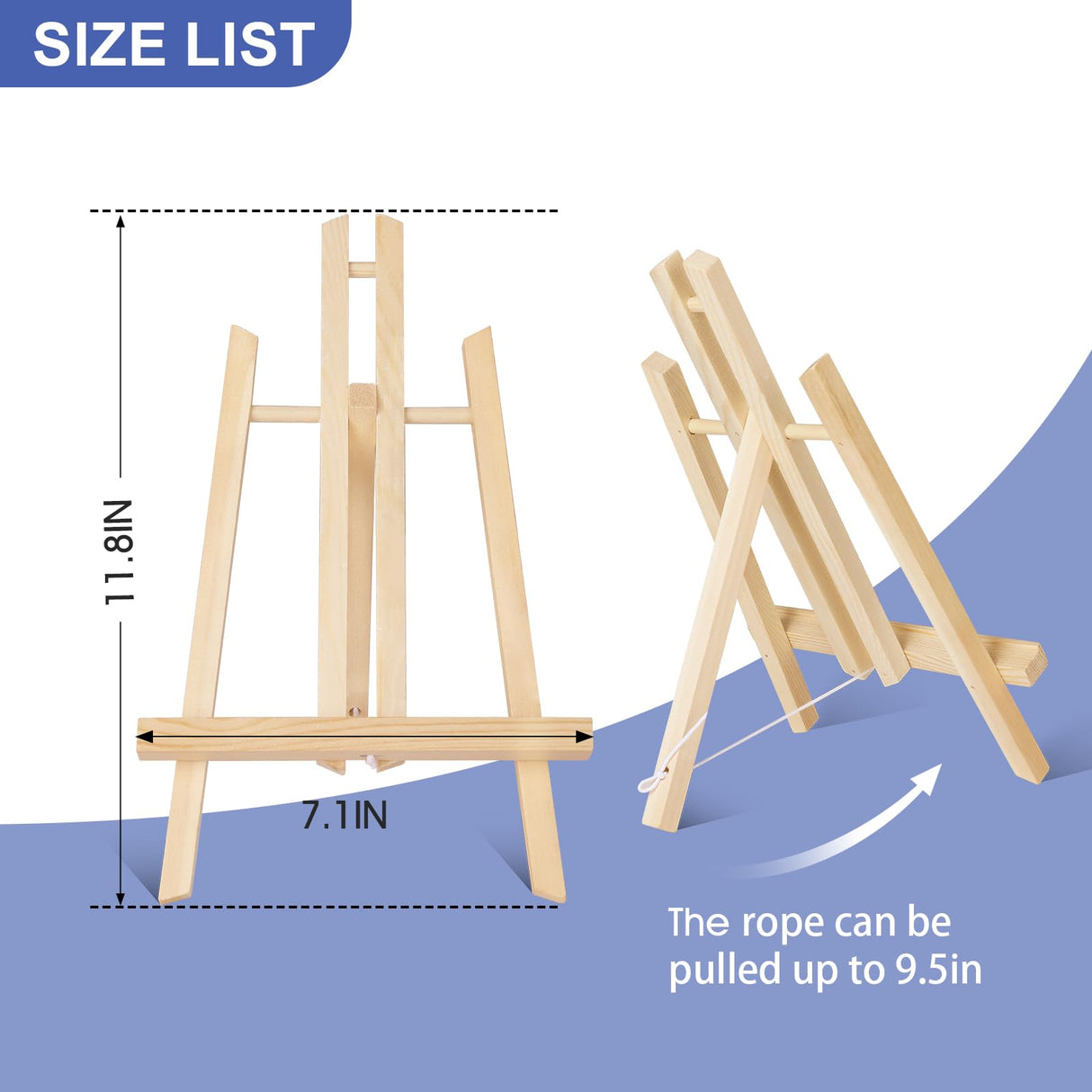 ESRICH 24 Pack 11.8" Wood Easels,Small Tabletop Display Stand,Easel Stand for Painting,Painting Party,Kids Student Tabletop Easels for Painting, Portable Canvas Photo Picture Sign Holder ESRICH