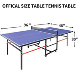 GarveeLife 8ft Mid-Size Portable Table Tennis Tables– Professional Outdoor Ping Pong Table Game, Foldable Ping Pong Game Set for Indoor/Outdoor,Table Top with Net, 2 Paddles and 3 Balls, Playback Mode GarveeLife
