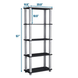 Tangkula 57" Storage Shelves, Space-Saving 5-Tier Storage Rack Organizer Multi-Use Shelving Unit for Home/Office/Dormitory/Garage/Warehouse (Black) Tangkula