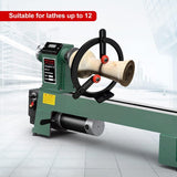 Woodworking Lathe Steady Rest ，3-Point Metal Steady Rest for 12in Swing Lathes with 6 Pcs Position-adjustable Wheels Feleolibe