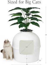 Secret Litter Box by Bundle & Bliss - Hidden Litter Box Enclosure, Patented Design with Odor Control, Includes Faux Plant, Carbon Filter and Real Stones Vivid White Bundle & Bliss