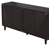 NTYUNRR Black Rattan Dresser, 6 Drawer Double Dresser for Bedroom, 59.06" Rattan Dresser for Closet, 6 Drawer Dresser Chest of Dressers Storage Cabinet with Metal Handles, TV Stands for Living Room, L NTYUNRR