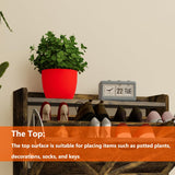 JOKOLO Shoe Cabinet Storage,Farmhouse Freestanding Organizer with 2 Flip Drawers and 4 Wooden feet,Narrow Shoe Rack Cabinet for Entryway,Rustic Brown JOKOLO