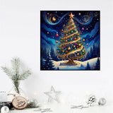 Christmas Tree Diamond Paintings Kits for Adults, Christmas Scenery Diamond Art Kits Full Drill Diamond Dots Paint with Diamonds Gem Arts and Crafts for Beginner Home Wall Decor WUSARPLY