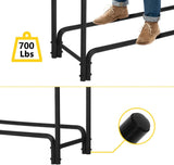 TMEE 8ft Firewood Rack Outdoor Heavy Duty Log Rack Firewood Storage Rack Holder Steel Tubular Easy Assemble Fire Wood Rack for Patio Kindling Logs Storage Steel Tubular Wood Pile Rack Tool Black (8ft) TMEE