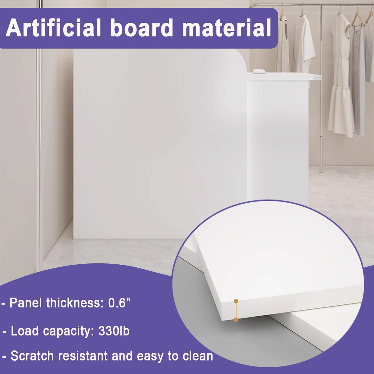 BFECGDXT Small Reception Desk with Counter, Modern L-Shaped Front Desk with Lockable Drawer, Retail Counter for Salon, Clothing Beauty Right Corner 39.4in BFECGDXT