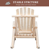 Outvita Wooden Rocking Chair Set of 2, Fir Log Adirondack Rocker, Outdoor Wood Accent Furniture Lounge Chairs for Garden Patio Backyard Porch (Natural Finish) Outvita