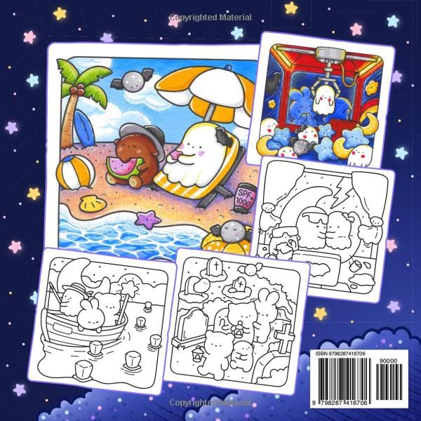 Spooky Dreams Cute Coloring Book: Cozy Relaxation for Adults and Teens WoodArtSupply