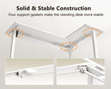 Casaottima 63 Inch Reversible Electric L Shaped Standing Desk, Height Adjustable Corner Stand up Desk, Ergonomic Large Lift Table for Home, Office, Workstation, White Casaottima