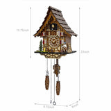 HUGE HAPPINESS Cuckoo Clock for Wall Art: 12 Melodies, Volume Control, Night Mode, Germany Style Black Forest Retro Traditional Handcrafted Wooden House Home Decor, Gifts for Family (8.75 X 23inch) HUGE HAPPINESS
