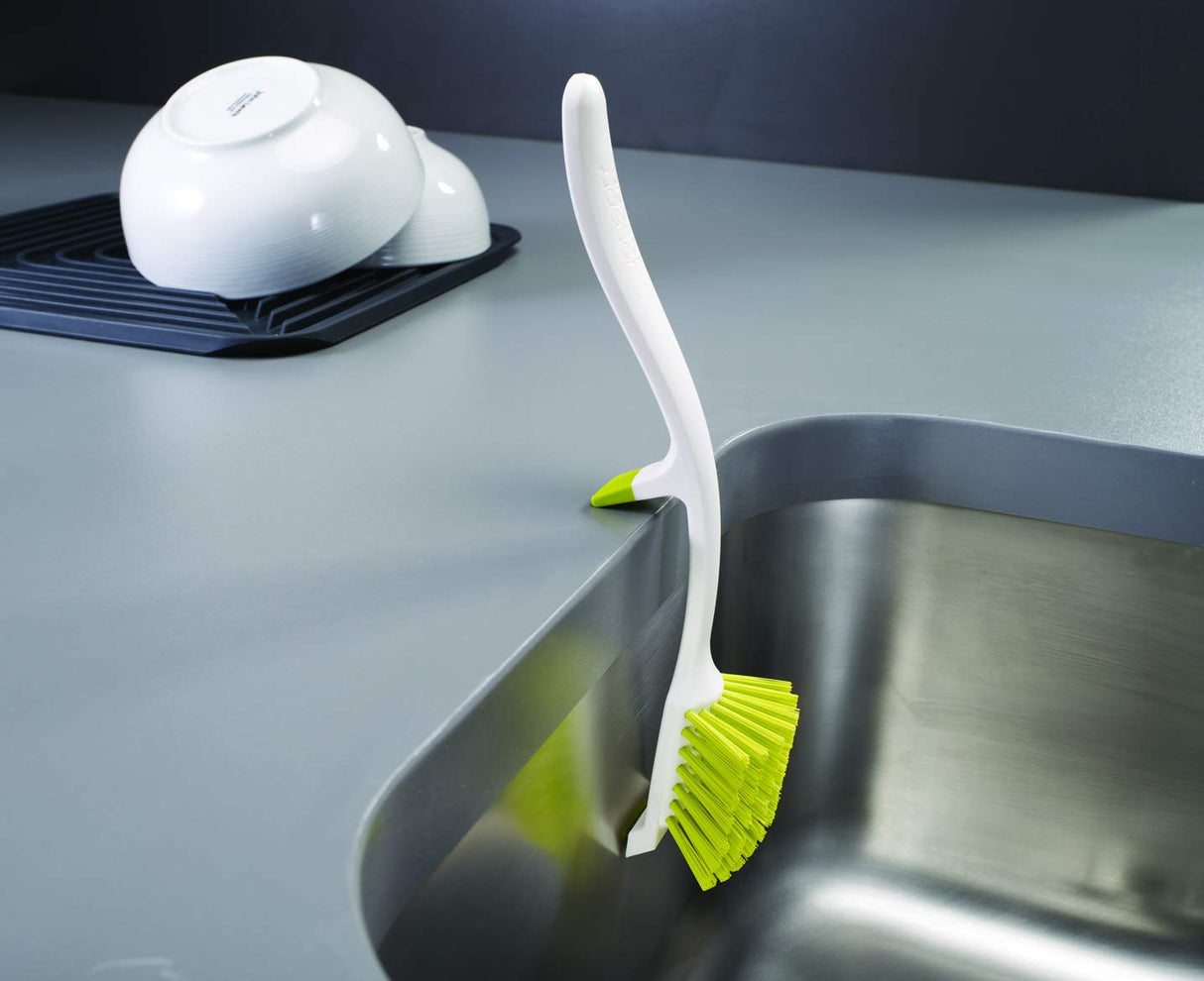 Joseph Joseph Edge Dish Brush with Integrated Sink Rest, Grey Joseph Joseph
