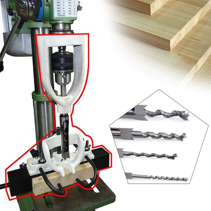 Woodworking Bench Mortiser Square Hole Chisel Drilling Machine, Location Tool Tenon Joint Mortising Attachment Chisel Bit for Mortising Chisels - WoodArtSupply