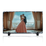 MR.R Sublimation Blank Rectangular Rock Slate Photo Plaque Picture Frame, Customized Photo Frame Novelty For Wedding,Birthday,Baby Birth (12x22cm) MR.R