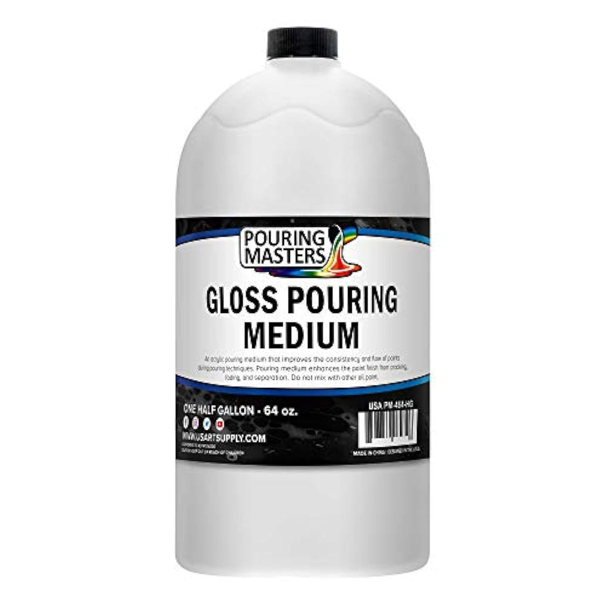 U.S. Art Supply Professional Gloss Pouring Medium 64oz (Half Gallon) - Improves Paint Flow & Cell Effects Creator, Viscosity Adjuster for Art Acrylic Painting U.S. Art Supply