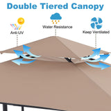 ABCCANOPY 8x5 Grill Gazebo - Outdoor BBQ Canopy Shelter with Led Light for Patio Backyard Grilling (Khaki) ABCCANOPY