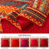 VAPUTAR Cotton Quilt Twin Size Bedding Set - 2 Pieces Twin Quilt Bedding Set, Boho Twin Size Quilts, Lightweight Reversible Coverlets Bedspreads for Farmhouse Bedroom (Red/Orange) VAPUTAR