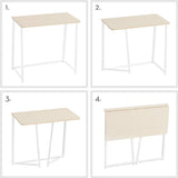 WOHOMO Folding Desk, Small Foldable Desk 31.5" for Small Spaces, Space Saving Computer Table Writing Workstation for Home Office, Easy Assembly, Oak WOHOMO