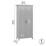 Bush Furniture Key West Tall Storage Cabinet with Doors in Cape Cod Gray Bush Business Furniture