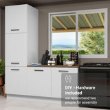 Madesa Hazel Kitchen Set 70" L Pantry Storage and Base Cabinet Engineered Wood Multiple Compartments Organization Unit - White Madesa