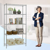 BestOffice | 5-Tier Wire Storage Shelves | 36x14x72 | Chrome | with Adjustable Racks | Heavy-Duty Metal Shelf, Holds Upto 1000 lbs | No-Tool Assembly | Ideal for Home & Garage Shelving BestOffice