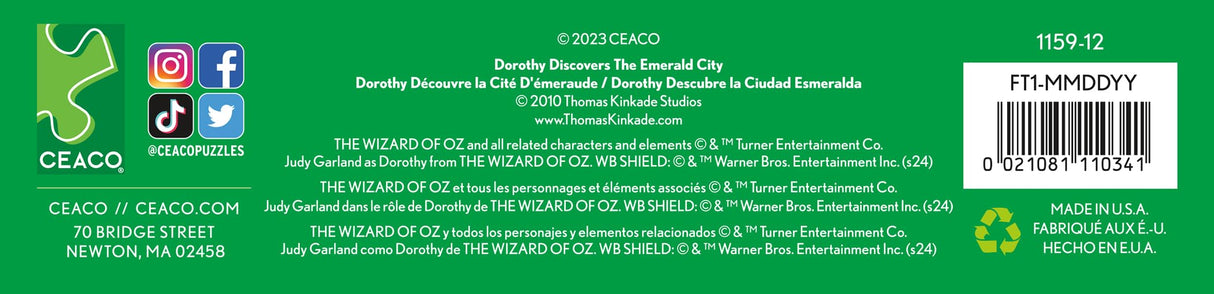 Ceaco - Thomas Kinkade - The Wizard of Oz - Dorothy Discovers Emerald City - 750 Piece Glitter Jigsaw Puzzle Ceaco