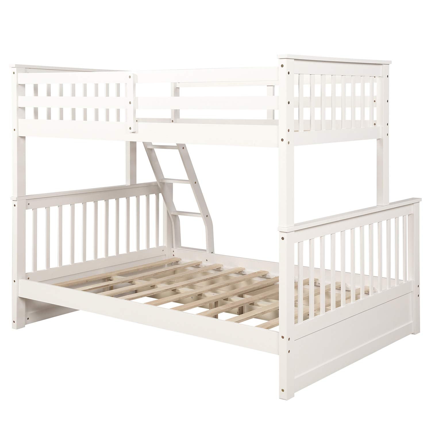 Harper & Bright Designs Twin Over Full Bunk Bed with Storage Drawers in White - WoodArtSupply