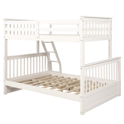 Harper & Bright Designs Twin Over Full Bunk Bed with Storage Drawers in White - WoodArtSupply