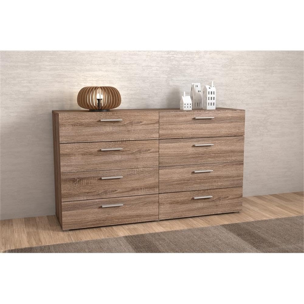 Tvilum 8 Drawer Double Dresser,Truffle Tvilum