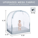 L RUNNZER Baby Crib Tent Crib Net to Keep Baby in, Pop Up Crib Tent Canopy Keep Baby from Climbing Out (55.2" L x 27.6" W x 51.6" H) L RUNNZER