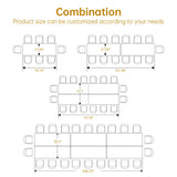 Trggivs 19FT Conference Table, Super Sturdy Large Rectangle Meeting Seminar Table for 16-22 Person, Long Business Tables, 6 Pcs Brown Trggivs