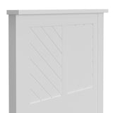 Serene Poplar Wood Twin Headboard, Modern Farmhouse Panel with Chevron Scoring, Twin Size Headboard in White, Casual Coastal Style, Easy Assembly, Quality Materials ComfIQ