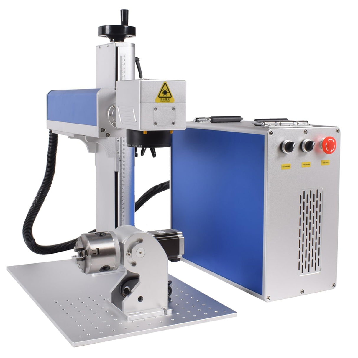 Ovsuqu Fiber Laser Engraver JPT MOPA100W E2 Fiber Marking Machine with 80mm Rotary Axis Metal Laser Engraving Machine 200x200mm+300x300mm for Metal (JPT MOPA 100W E2) Ovsuqu