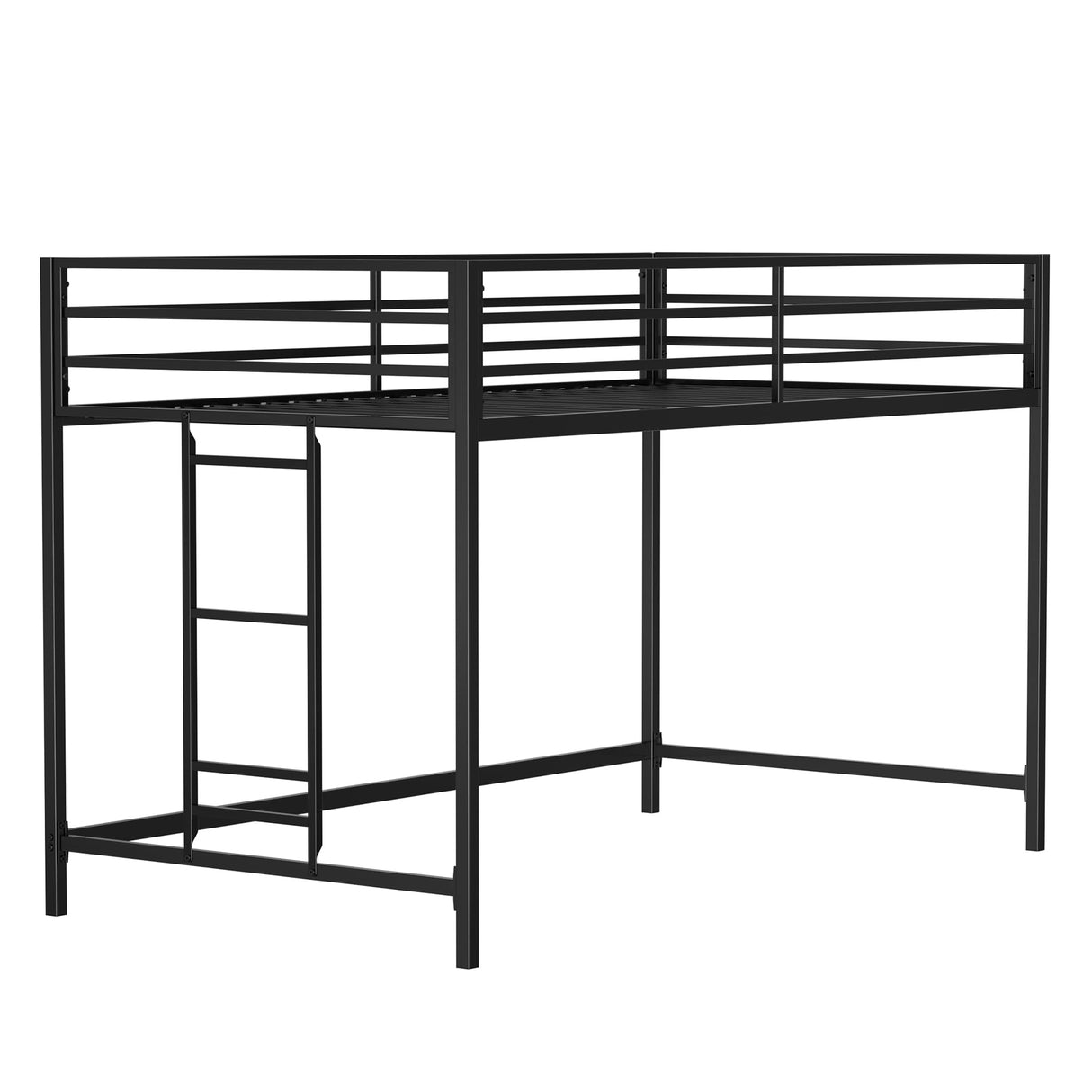Twin Size Low Loft Bed for Kids,Kids Loft Bed Twin Size,Metal Loft Bed Frame for Boys Girls,Junior Low Loft Bed,Black Bellemave