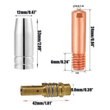 FORTON Mig Welding Gun Accessory Replacement Kit,10pcs Welding Tips 0.030" + 2pcs Gas Nozzles + 2pcs Gas Diffuser CATOOP