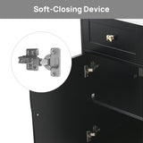 ALBAD 16-Inch Modern Bathroom Vanity with Sink, Compact Bathroom Vanity Set with Storage, Freestanding Small Space Bathroom Cabinet, Single Sink Cabinet with Adjustable Shelf (Black, 16 Inch) ALBAD