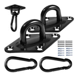 Aheucndg 1700 lb Capacity Hammock Hanging kit, 2 Pack M10 Premium Heavy Duty Pad Eye Hooks + 2 Pack Snap Hooks and 8 Pack Heavy Duty Screws for Outdoor Indoor Activity. Aheucndg