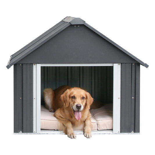 RYPetmia 34 X 38 X 35 Inches Dog House, Indoor Outdoor Doghouse for Medium Large Dogs, Weatherproof Puppy Shelter Sturdy and Long-Lasting Dog Houses - WoodArtSupply