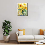 Tucocoo Sunflowers Paint by Numbers Kits 16x20 inch Canvas DIY Digital Oil Painting for Adults with Brushes and Acrylic Pigment - Abstract Watercolour Floral for Home Wall Decor Gifts (Without Frame) Tucocoo