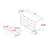 Walker Edison Modern 6-Drawer Dresser Bedroom Storage Organizer, 52 Inch, Black Walker Edison