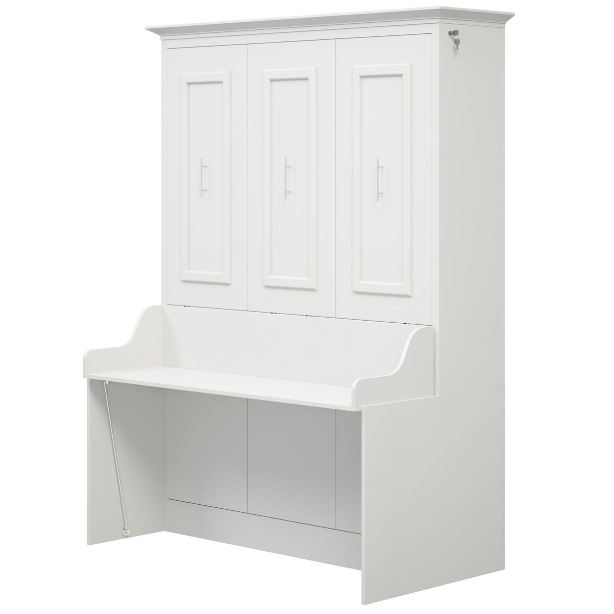 Xtraroom Alegra Full Murphy Bed with Desk | Engineered and Solid Wood Construction | Smooth Painted Finish - NO Melamine Used | Perfect for a Home Office Guest Bed | Murphy Desk Bed Full Size Xtraroom