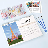 DIY Paint by Numbers Calendar 2026 Wall Calendar 12 Cities Paints with Number for Gift & Decor Generic