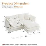 mikibama Modular Sectional Sofa, 76.4 Inch L Shaped Couch Set for Living Room, Loveseat Comfy Cloud Couches with Movable Ottoman, DIY Combination, Chenille, Beige mikibama