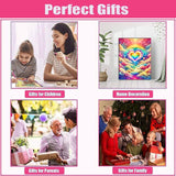 Axquilon Diamond Art Kits for Adults-Rainbow Heart 5D Diamond Painting Kits for Beginners- Round DIY Arts and Crafts Gem Art Kits for Home Decor Gift-12x16in Axquilon