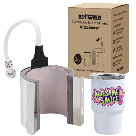 BetterSub Mug Cup Press Heating Transfer Attachment Silica Gel 110V for Heat Press Machine Transfer Sublimation Cylindrical (US Cylindrical 3oz) BetterSub