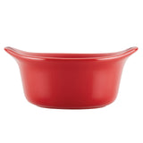 Rachael Ray Solid Glaze Ceramics Round Ramekins/Dipping Cup Set, 4 Piece, Red Rachael Ray